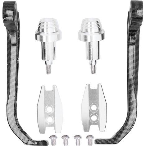 Guidon Moto Protège-Mains Carbone Alu Alliage Universel 22mm/0.87in Argent (1/5)