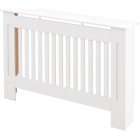 Cache-radiateur couverture radiateur Design couverture radiateur Panneau Cabinet 112L x 19l x 81H cm MDF Blanc