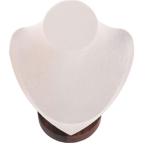 Présentoir à colliers en bois avec un élégant buste de mannequin  convient au rangement. (1/5)