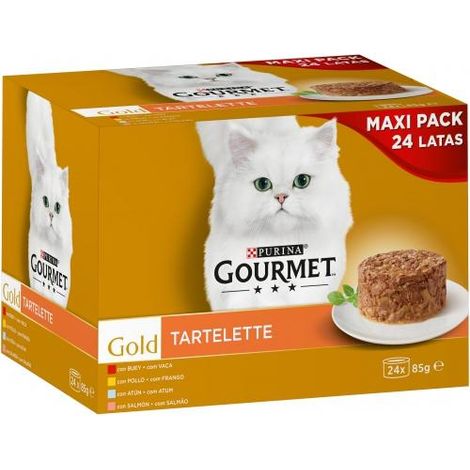 Purina Gourmet Gold Tartelette Multi Variedad - Comida Humeda para Gato - 24x85 g (1/3)