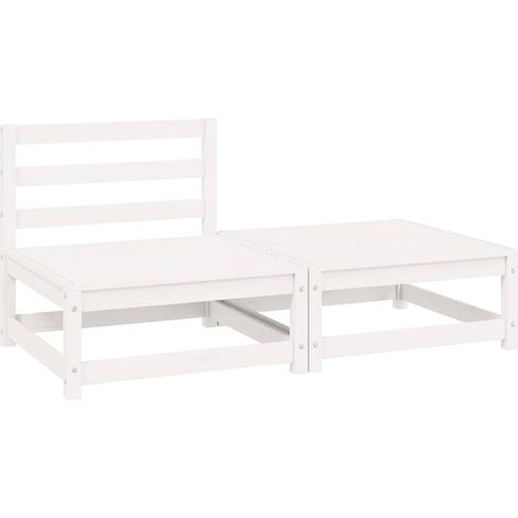 Garden Lounge Set  White  Solid pinewood  Medium   Modular vidaXL