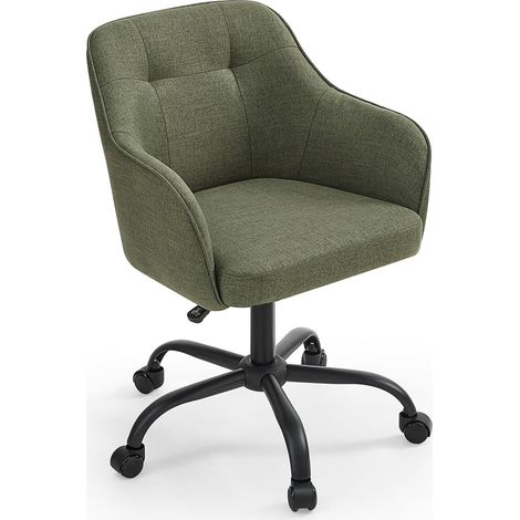 Sedia da ufficio sedia girevole seduta comoda ed ergonomica altezza regolabile portata 120 kg struttura in acciaio tessuto effetto lino verde 120005882