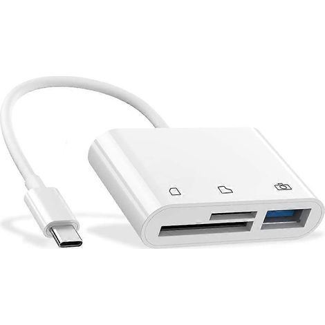 Lecteur de cartes mémoire, compatible avec iPad Pro, MacBook Pro/Air, lecteur de caméra USB 3 en 1 (1/5)