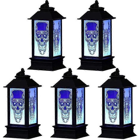 Halloween-Hängedeko: Kürbis-Geist-Totenkopf-Laterne für Garten und Hof (Geisterkopf) (1/5)