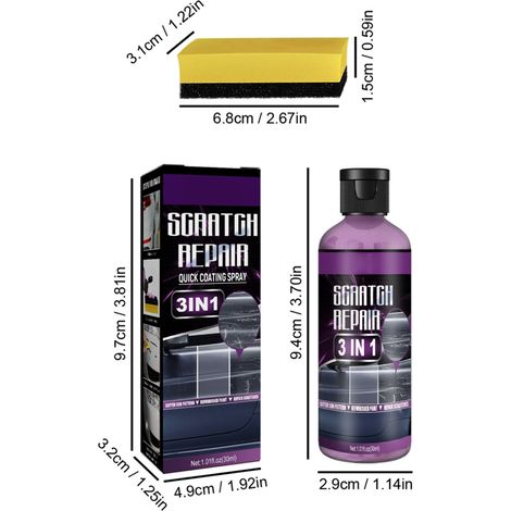 Nettoyant Rayures Voiture Polish Anti-Rayures Rénovateur Peinture Carrosserie Retouche Vernis Éliminateur Défauts Surface Auto Kit Restauration (1/5)