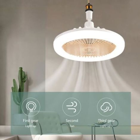 Ventilateur plafond avec lumière - Télécommande et variateur Fonction aromathérapie - Chambre et salon - LED 30W E27 (1/4)