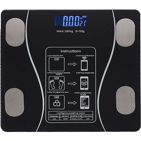 Balance intelligente de graisse corporelle Bluetooth,sans fil, avec fonction IMC et analyse de la composition du corps (1/5)