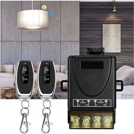 Interrupteur de télécommande Haute Puissance sans Fil 433Mhz, télécommande RF AC 220V/240V/110V 30A pour lumière, Pompe à Eau, appareils ménagers, Irrigation agricole, (1/4)