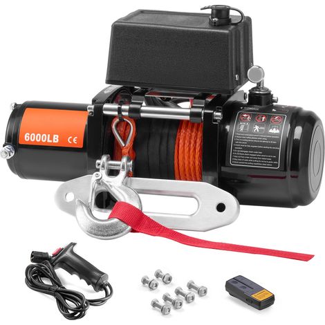 Treuil Électrique pour Camion 2721,6 kg, Câble Synthétique, Télécommande Étanche (1/5)