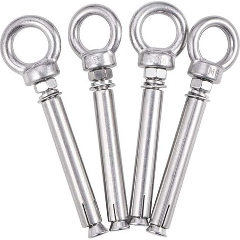 Lot de 4 boulons d'extension hexagonaux M6 x 80 mm en acier inoxydable 304 GROOFOO