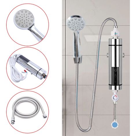 30-55 ℃ Mini-Wasserheizung mit Dusche-Kit 5500W Haushalts-Instant-Wasserheizung mit Touch-Display