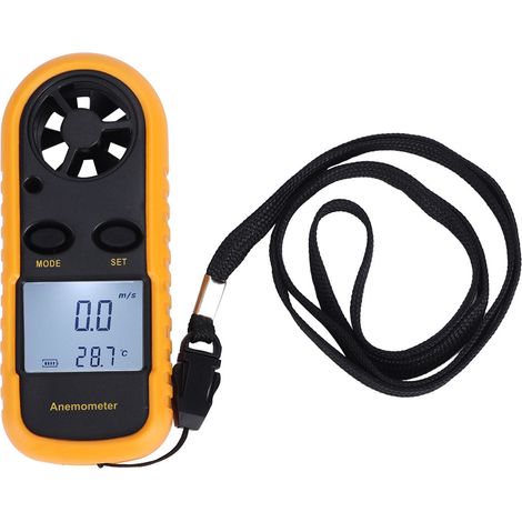 Mini-tragbares elektronisches Digitalanemometer – Misst Windgeschwindigkeit und Temperatur (1/5)