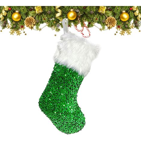 Chaussettes De Noël Décorations De Noël Avec Paillettes Scintillantes Ornement De Chaussettes Pour Cheminée Pour Manteau De Cheminée Arbre Cadeau De Fête Pour Adulte Et (1/5)