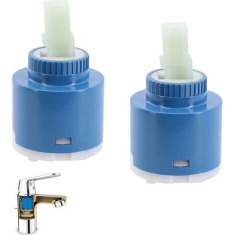 Cartouche en Céramique 35MM, 2 Pièces Cartouche Céramique, 35MM Cartouche Robinet, Cartouche de Rechange en Céramique pour Mélangeur, Adapté Au Robinet De Cuisine Et Au Robinet De Lavabo