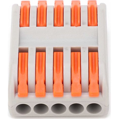 Connecteur électrique 5 pièces, raccord de câble souple et rigide, connecteur rapide SPL, domino de fils, lot de 5, couleur unie SPL-5 (1/5)