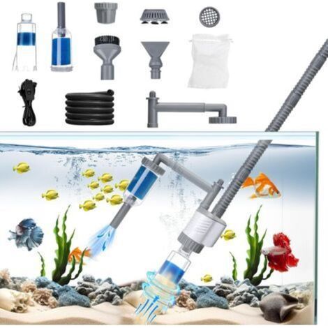 Piston Aquarium Électrique 30W Aquarium Nettoyant Galets sous Vide avec Soufflet - Kit d'aspiration d'Aquarium pour Changement d'eau, Nettoyage du Sable, Enlèvement de la saleté avec Tige (1/5)