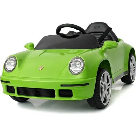 Auto Elettrica per Bambini Verde Porsche Tuning Ruf Telecomando e LED