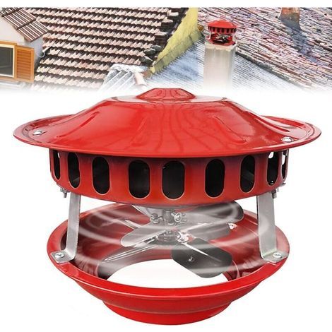 Extracteur de Fumée 100W, Ventilateur de Cheminée 12-21cm Extracteur de Fumées avec 7 Pales Ventilateur de Cheminée à Double Tête Silencieux Extracteur de Fumée (1/4)