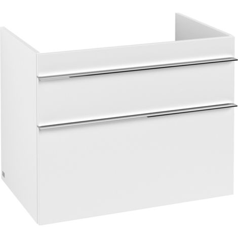 Mueble de baño, 753 x 590 x 502 mm, modelo suspendido, en madera blanca mate (1/2)