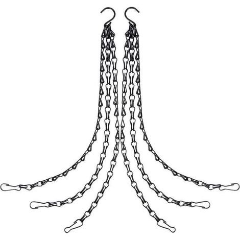 Wall-mounted hangers - Iron hanging chain for baskets - Ceramic flower pot - Metal - 20/22/24 inches