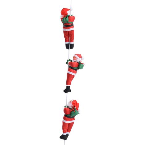 Santa Kletterseil Leiter,Kletternder Weihnachtsmann Anhänger,auf Seilleiter Ornament Für Weihnachten,Weihnachten Nikolaus Spielzeug (1/5)