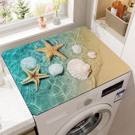 Funda para lavadora - 60x60 cm - Antideslizante - Beige (1/5)