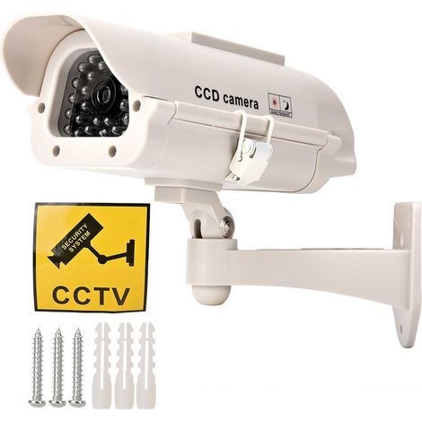 Monitor impermeabile per simulazione di sorveglianza domestica fittizia con telecamera finta a energia solare con luce a LED