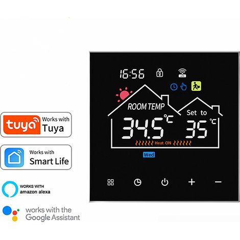 16A Elektroheizung Smart WiFi Thermostat, Elektrischer Fußbodenheizungs-Temperaturregler für elektrische Heizung, programmierbar, Stromausfallspeicher, Sprachsteuerung, TUya APP/Smart Life Fernbedienu (1/5)