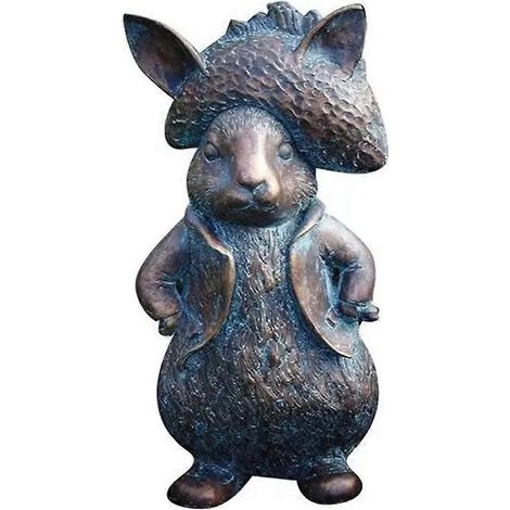 Statues d'animaux d'extérieur, statues d'animaux amusantes, décorations de jardin, petites figurines d'animaux, lapin à capuchon (1/5)