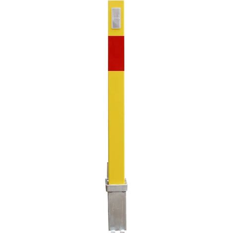 Poteau amovible 100P-YR-RPW JAUNE/ROUGE avec plaque et bande réfléchissantes (clefs distinctes) haute résistance (1/5)