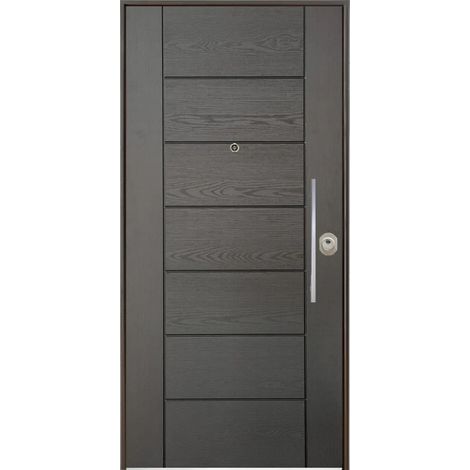 Porta Blindata 90x210 per Ingresso da Esterno Grigio interno Bianco con Maniglione