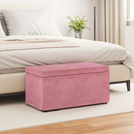 Hocker Rosa 81 x 41 x 40 cm Samt und Engineering Holz