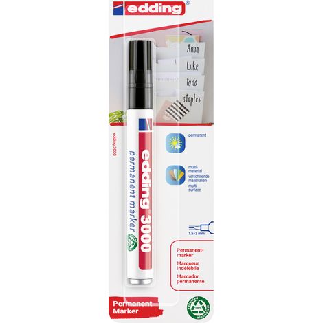 Edding 3000 4-3000-1-1001 Permanentmarker Schwarz wasserfest: Ja