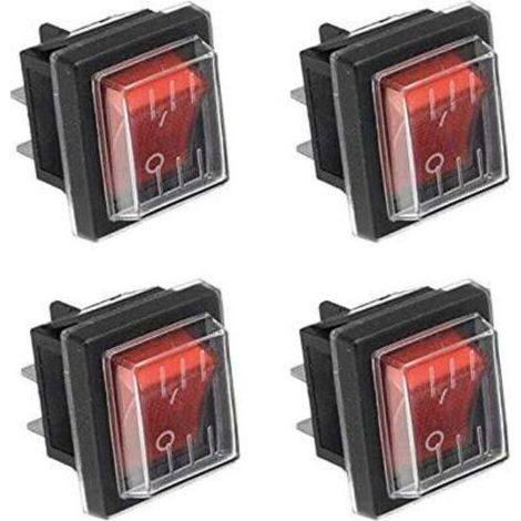 PA-Unterbrecher mit Klappen und vier roten Abschlüssen werden häufig in verschiedenen Arten elektrischer Geräte verwendet. (1/4)