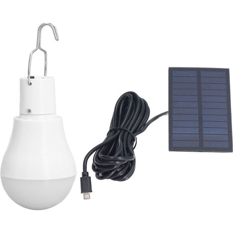 Ampoule solaire LED blanche à économie d’énergie avec crochet – idéale pour le camping, l’extérieur et les situations d’urgence (1/5)