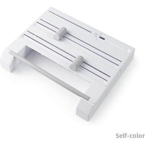 Cortador de film transparente 6 en 1, cortador de rollos de papel, cortador de bolsas de basura, cortador de cinta adhesiva, cortador de papel de aluminio, estante de almacenamiento de cocina (blanco)