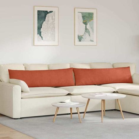 42013867 Coussins de canapé 2 pcs Rouge orange 145 x 40 cm (1/5)