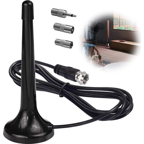 Antenne Radio FM/Dab 75 Ohm Télescopique,Réception Haute Précision,Base Magnétique Ultra Stable,Installation Plug & Play,Compatible avec Récepteurs Stéréo,Systèmes Hi FI,Radios Portables (1/5)