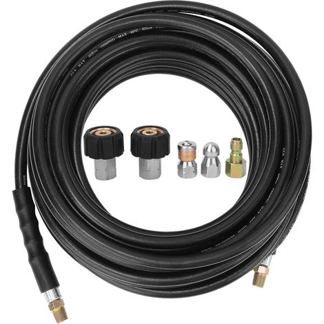 Nettoyeur Haute Pression Kits Jetting Égout Accessoires 1/4 NPT 5800PSI 15M Tuyau Caoutchouc (1/5)