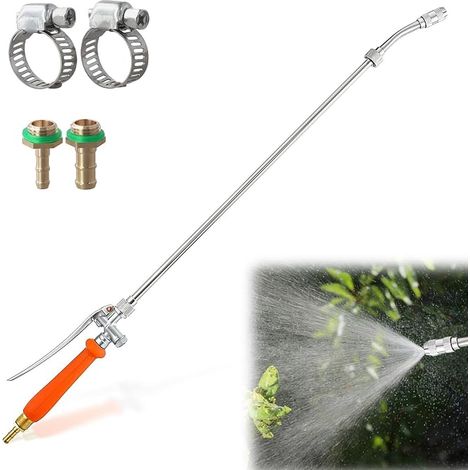 Tige de pulvérisation universelle de rechange réglable 73 cm en acier inoxydable 1/4" 3/8" Crochet barbelé en laiton pour nettoyeur haute pression Lance de pulvérisation (1/5)