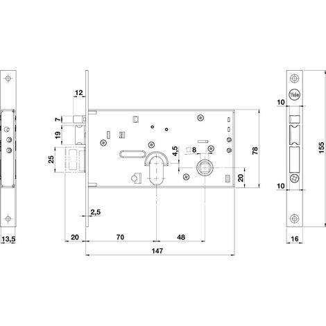 Serratura Elettrica da Fascia 852 E70 2 MAND.FR.16 Int. Yale 48 mm