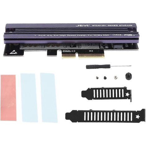 Carte adaptatrice JEYI compatible Haixing M.2 vers PCI-E 4.0, carte d'extension SSD NVMe, PCIe x1 vers M.2 kns (1/5)