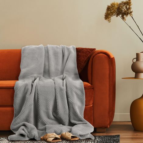 Paco Home Décoration Salon Couverture Couvre-Lit Couverture De Canapé Boho Lavable Motif Gris, 150x200cm