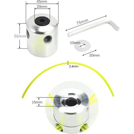 2-piece brush cutter, aluminum cutting head, edge trimmer head, lawnmower accessories - AquaForge (1/4)