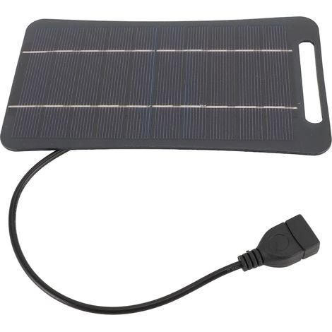 Chargeur solaire USB 5V 5W portable en silicium monocristallin haute performance pour camping randonnée extérieur noir (1/5)
