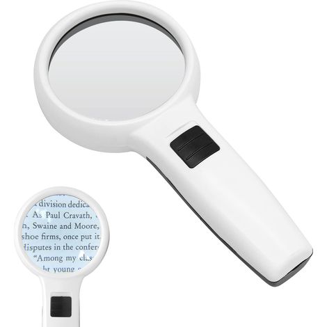 Loupe avec lumière, grande loupe de poche 30X