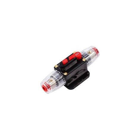 Sollbry 40A, Disjoncteur avec fusible pour la protection du système audio de voiture, bateau (Noir) (1/2)