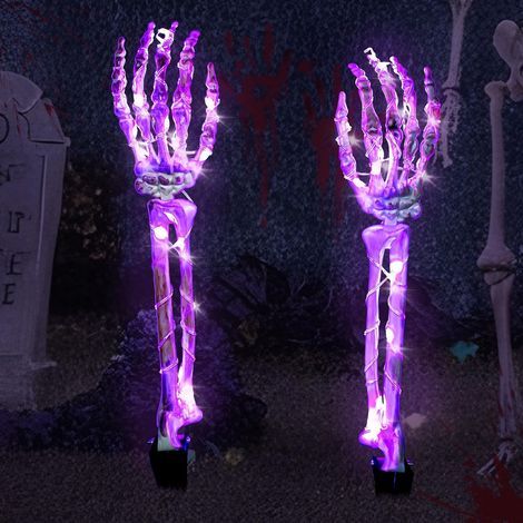 Guirlande Squelettes 96 LED, 8 Modes d'Éclairage, Décoration Lumineuse Soirée Halloween et Maison Hantée