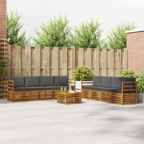 vidaXL Outdoor-Sofagarnitur 9 Stk. Natur und Anthrazit (1/5)