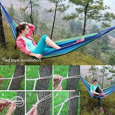 Hamac Brésilien - 260 x 150 cm - Coton Respirant - Extérieur Jardin Terrasse Camping - 300 kg - 1 Pièce (1/5)